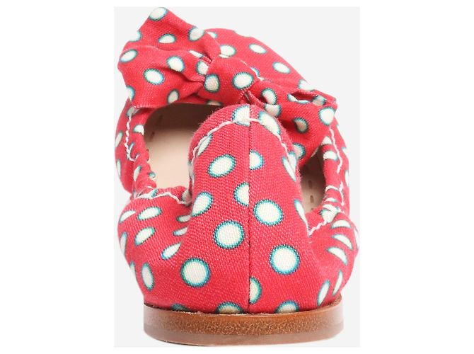 Miu Miu Rote Pünktchen-Ballettschuhe mit Schleife - Größe EU 40 (UK 7) - Ansicht 4