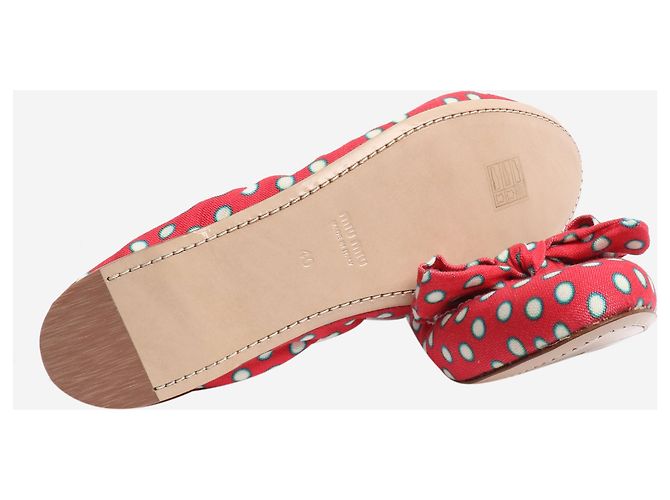 Miu Miu Rote Pünktchen-Ballettschuhe mit Schleife - Größe EU 40 (UK 7) - Ansicht 6