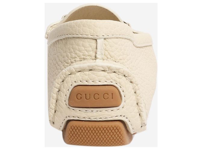 Gucci Cremefarbene Horsebit-Lederloafers - Größe EU 36,5 Roh - Ansicht 3