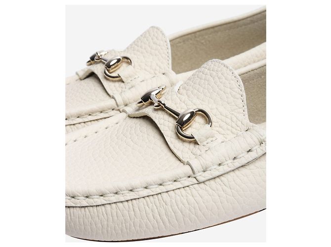 Gucci Cremefarbene Horsebit-Lederloafers - Größe EU 36,5 Roh - Ansicht 4