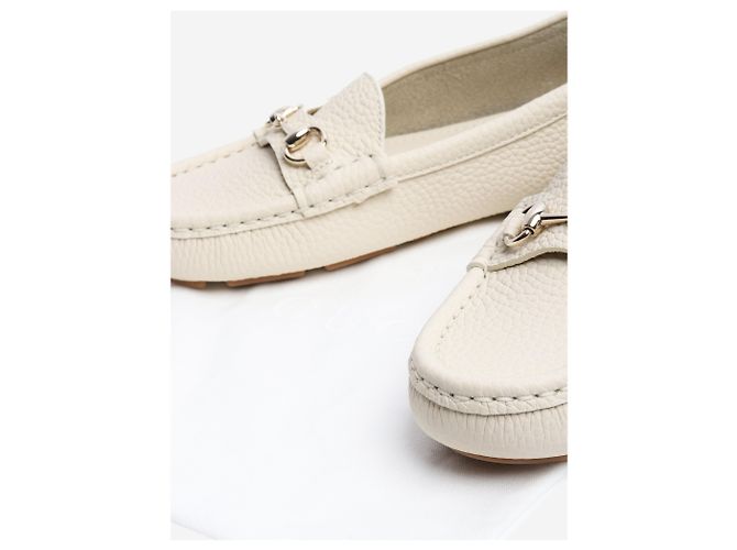 Gucci Cremefarbene Horsebit-Lederloafers - Größe EU 36,5 Roh - Ansicht 5