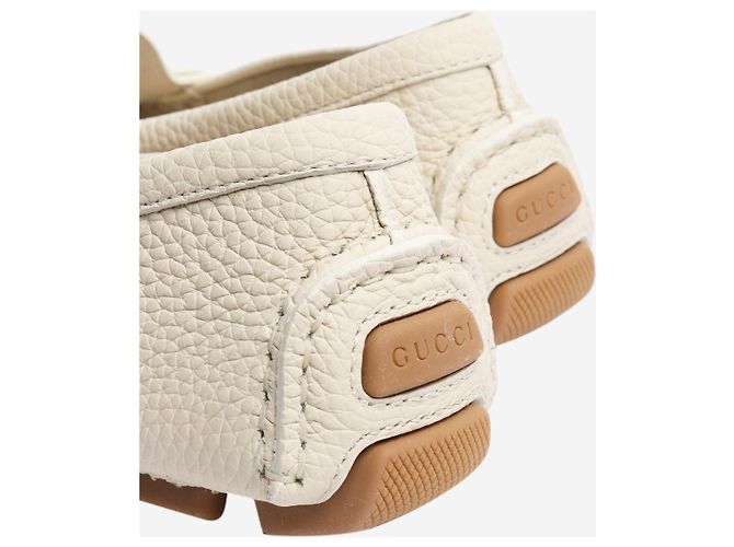 Gucci Cremefarbene Horsebit-Lederloafers - Größe EU 36,5 Roh - Ansicht 6