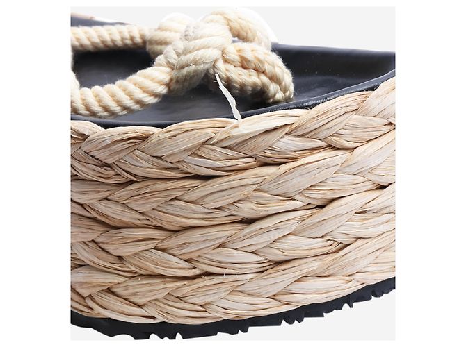 Isabel Marant Neutral raffia platform sandals - size EU 41 - view 5