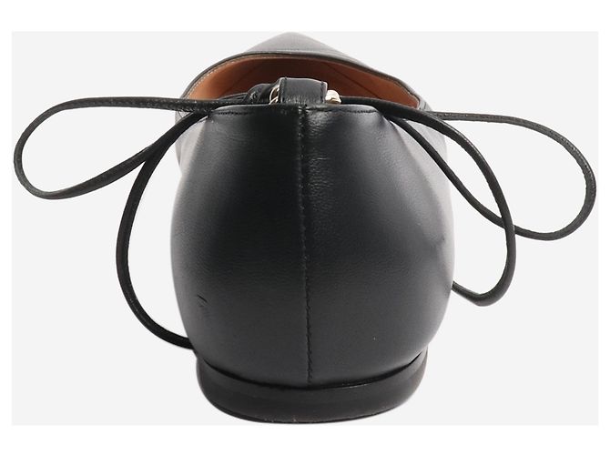 Gianvito Rossi Schwarze Ballerinas mit Kette und spitzem Zehenbereich - Größe EU 37 - Ansicht 4