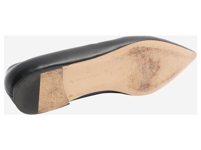 Gianvito Rossi Schwarze Ballerinas mit Kette und spitzem Zehenbereich - Größe EU 37 - Ansicht 5