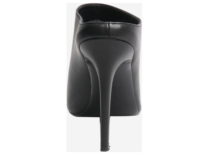 Ermanno Scervino Mule in pelle nera con punta aperta - taglia EU 38 Nero - vista 3