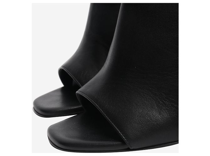 Ermanno Scervino Mule in pelle nera con punta aperta - taglia EU 38 Nero - vista 4