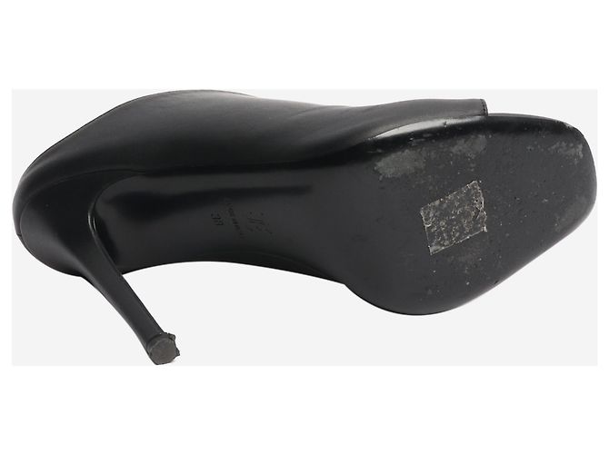 Ermanno Scervino Mule in pelle nera con punta aperta - taglia EU 38 Nero - vista 5
