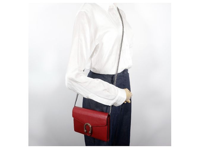 Borsa a spalla Gucci Dionysus con catena Rosso - vista 17
