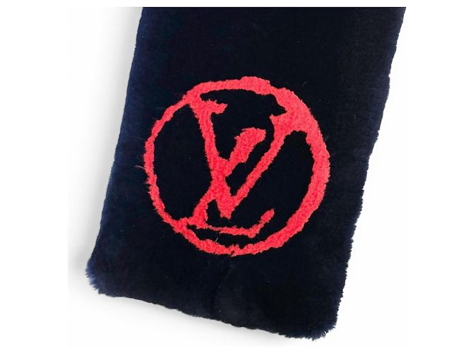 Sciarpa Darling in seta Beaver di Louis Vuitton Rosso Blu navy - vista 6