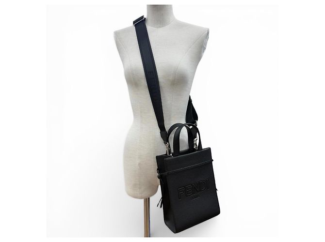 Borsa shopper in pelle Fendi Nero - vista 2