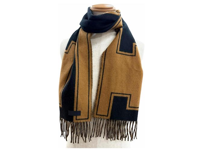 Sciarpa in cashmere con frange Clé de H di Hermès Nero - vista 2