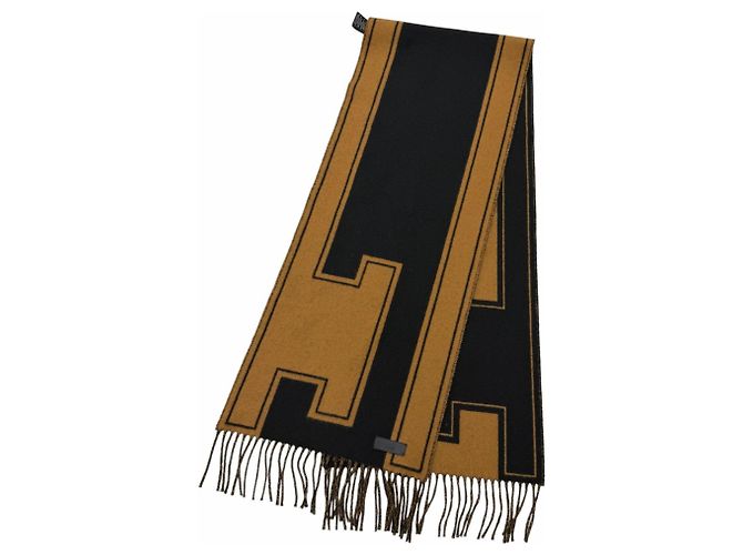 Sciarpa in cashmere con frange Clé de H di Hermès Nero - vista 3