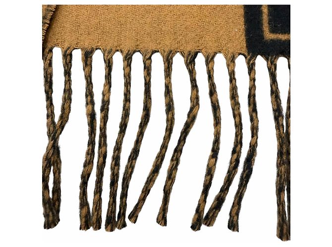 Sciarpa in cashmere con frange Clé de H di Hermès Nero - vista 5