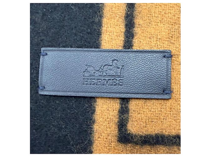 Sciarpa in cashmere con frange Clé de H di Hermès Nero - vista 6