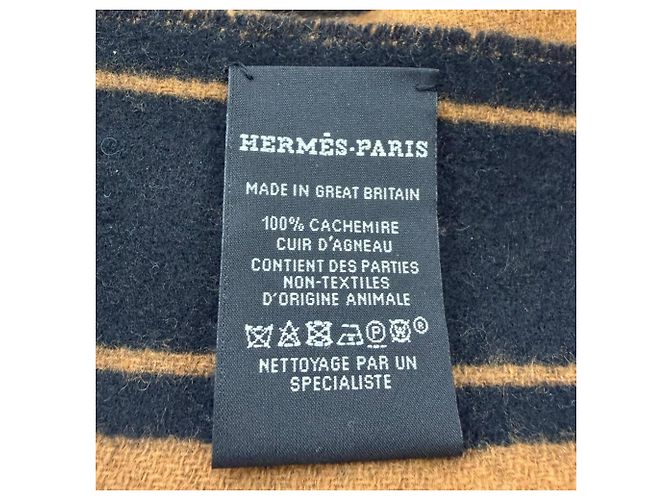 Sciarpa in cashmere con frange Clé de H di Hermès Nero - vista 7