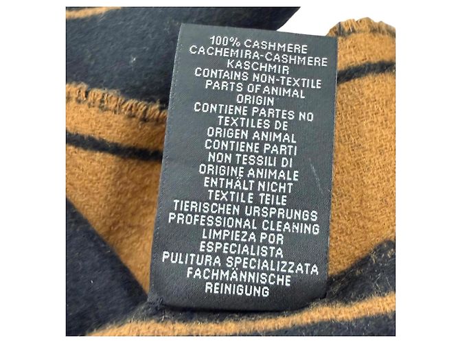Sciarpa in cashmere con frange Clé de H di Hermès Nero - vista 8