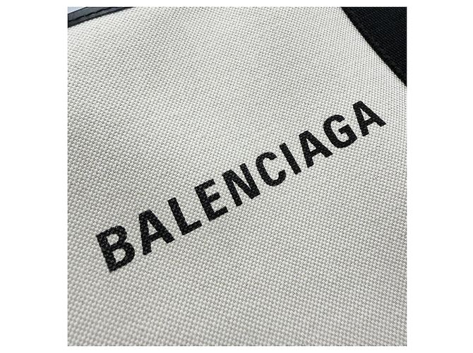 Everyday Borsa a Spalla Cabas XS in Tela e Pelle Balenciaga Blu Navy Nero - vista 10