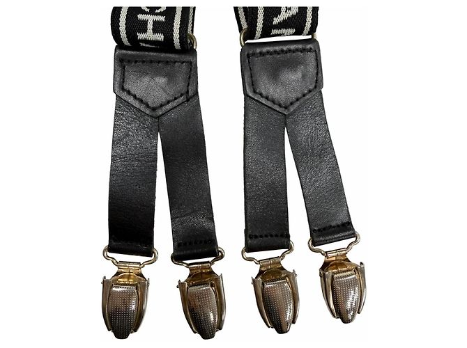 Lederhosenträger mit Vintage-Logo Coco Mark von Chanel Schwarz - Ansicht 6
