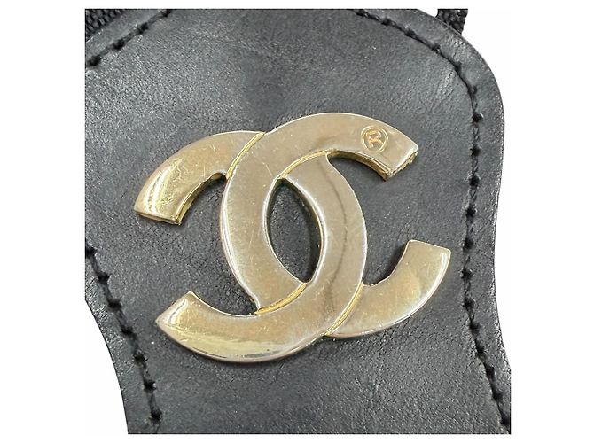Lederhosenträger mit Vintage-Logo Coco Mark von Chanel Schwarz - Ansicht 7