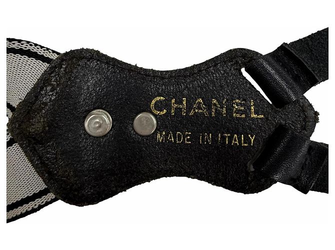 Lederhosenträger mit Vintage-Logo Coco Mark von Chanel Schwarz - Ansicht 8
