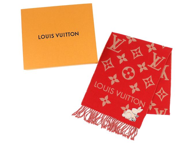Sciarpa della Collezione Zodiac di Louis Vuitton Rosso Beige - vista 2