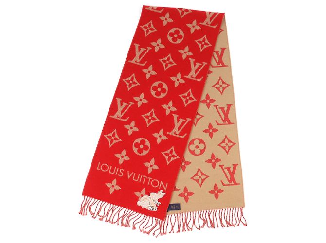 Sciarpa della Collezione Zodiac di Louis Vuitton Rosso Beige - vista 3