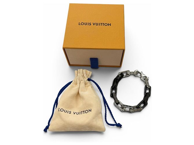Bracciale a Catena Monogram Louis Vuitton Nero Argento - vista 2