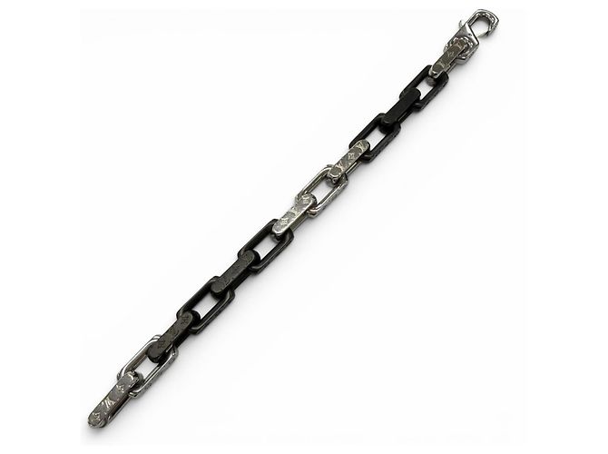 Bracciale a Catena Monogram Louis Vuitton Nero Argento - vista 3