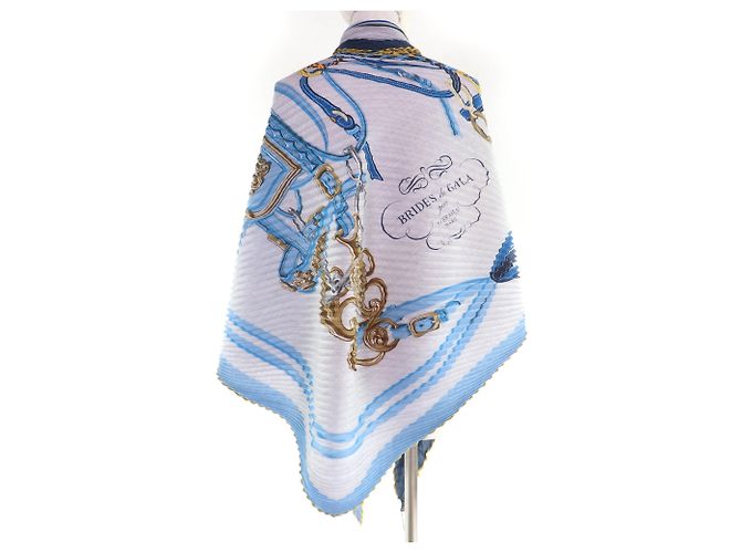 Bufanda de cachemira y seda Hermès Azul - vista 5