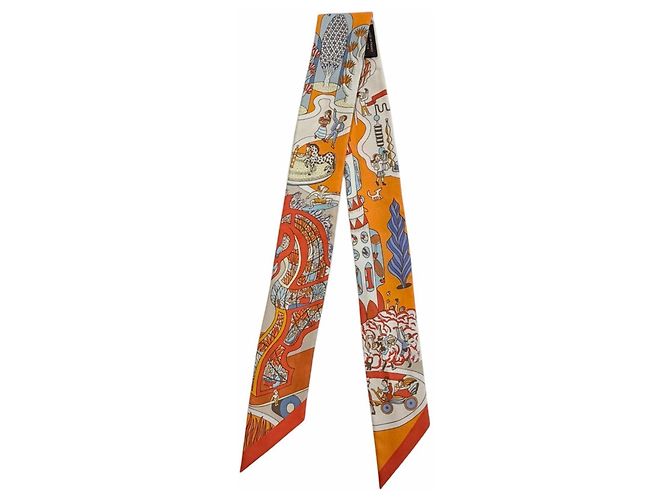 Hermès HERMES Twilly Exposition Universelle Schal Orange - Ansicht 2