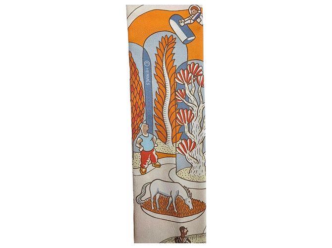 Hermès HERMES Twilly Exposition Universelle Schal Orange - Ansicht 3