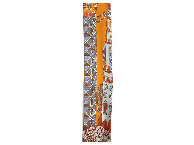Hermès HERMES Twilly Exposition Universelle Schal Orange - Ansicht 4