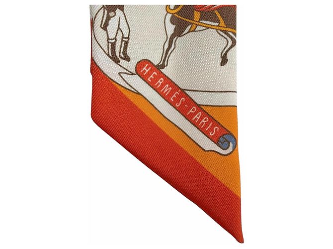 Hermès HERMES Twilly Exposition Universelle Schal Orange - Ansicht 5