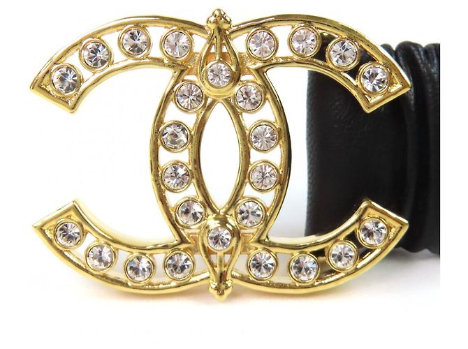 Cinturón elástico de cuero con el logo Coco de Chanel L23A Negro - vista 2