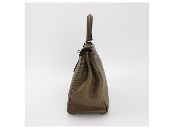 Borsa a mano Hermès Lovecraft 28 pelle Togo grigio - vista 4