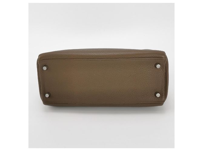 Borsa a mano Hermès Lovecraft 28 pelle Togo grigio - vista 7