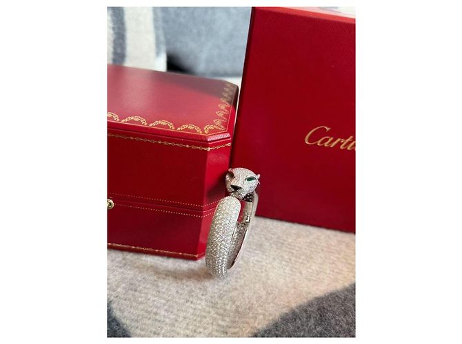 Bracciale Cartier Panthère Leopardo in platino e diamanti No. 16 Argento - vista 2