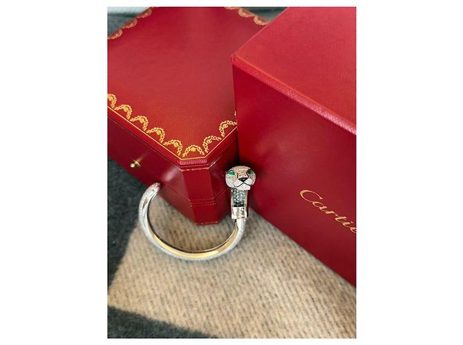 Bracciale Cartier Panthère Leopardo in platino e diamanti No. 16 Argento - vista 3