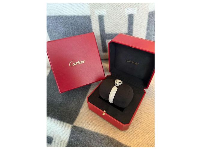 Bracciale Cartier Panthère Leopardo in platino e diamanti No. 16 Argento - vista 6