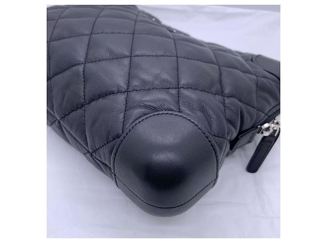 Borsa Chanel CC Classic Trunk Case in pelle di agnello trapuntata nera Nero - vista 4