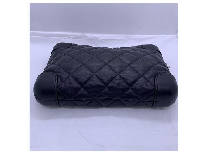 Borsa Chanel CC Classic Trunk Case in pelle di agnello trapuntata nera Nero - vista 5