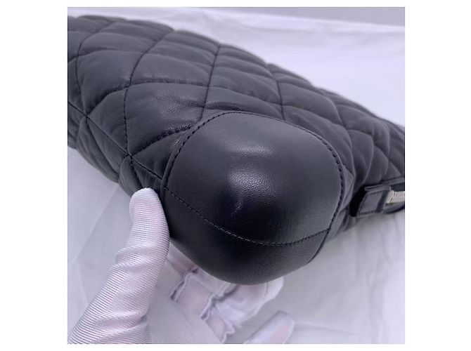 Borsa Chanel CC Classic Trunk Case in pelle di agnello trapuntata nera Nero - vista 6
