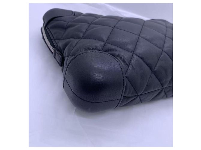 Borsa Chanel CC Classic Trunk Case in pelle di agnello trapuntata nera Nero - vista 9