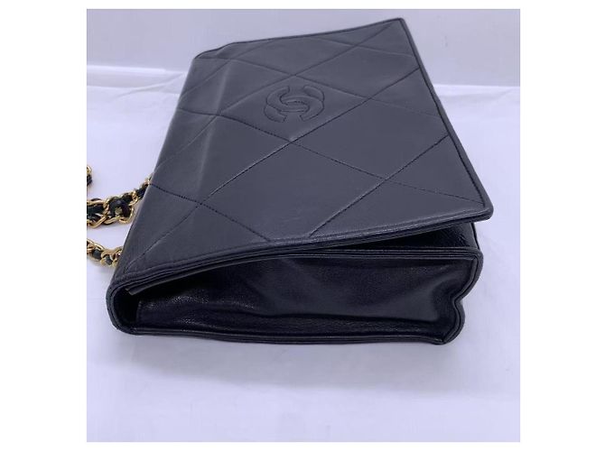 Chanel Borsa a spalla Matelassé in pelle di agnello nera con finiture dorate Nero - vista 5