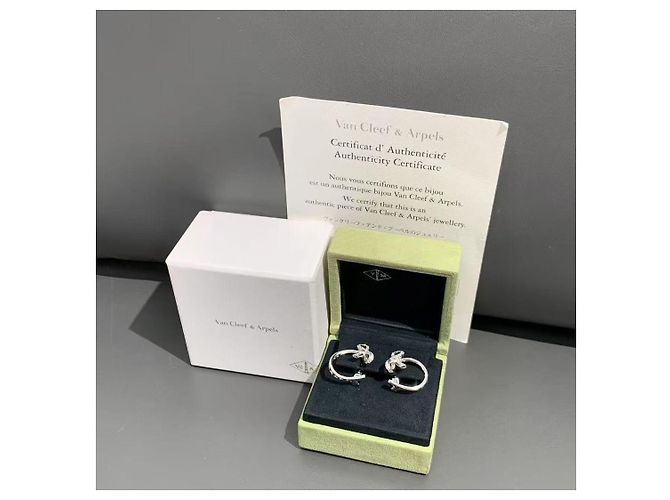 Orecchini Ruban Van Cleef & Arpels diamante oro bianco Argento - vista 2
