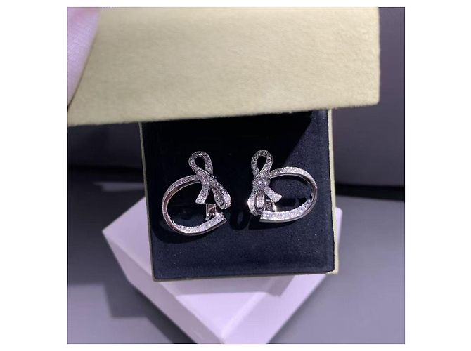 Orecchini Ruban Van Cleef & Arpels diamante oro bianco Argento - vista 3