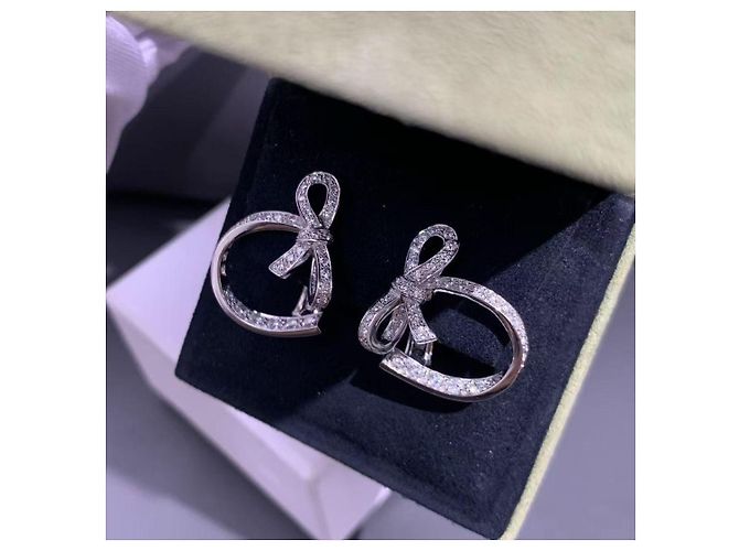 Orecchini Ruban Van Cleef & Arpels diamante oro bianco Argento - vista 4