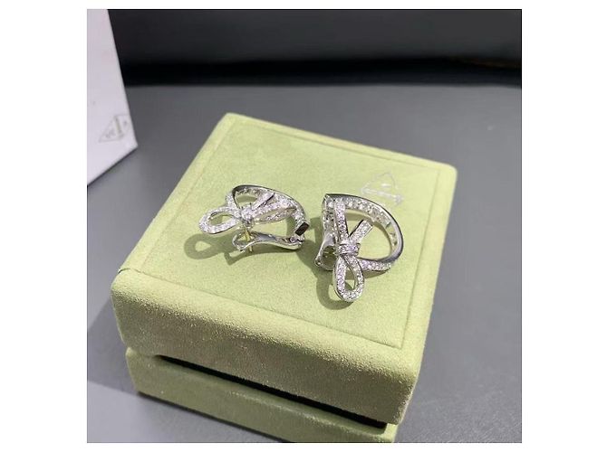 Orecchini Ruban Van Cleef & Arpels diamante oro bianco Argento - vista 5