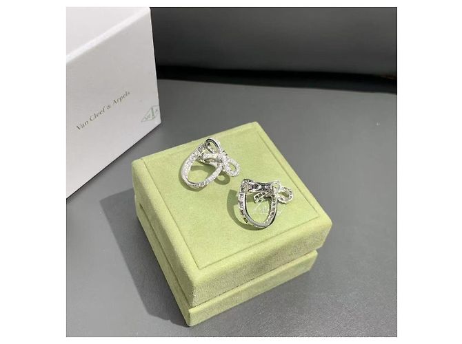 Orecchini Ruban Van Cleef & Arpels diamante oro bianco Argento - vista 7